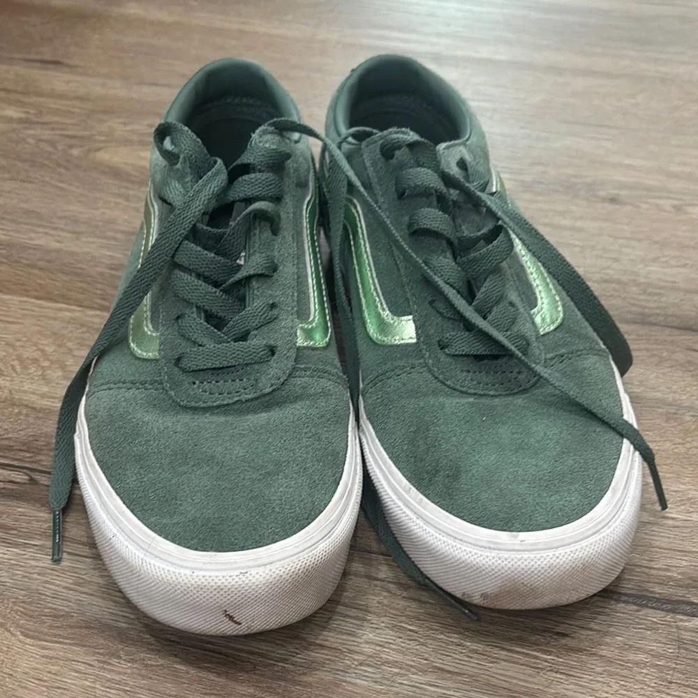 Vans Sage Green Suede Shoes - Picture 2 of 9
